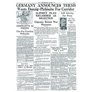 Framed Front Page - World War II image